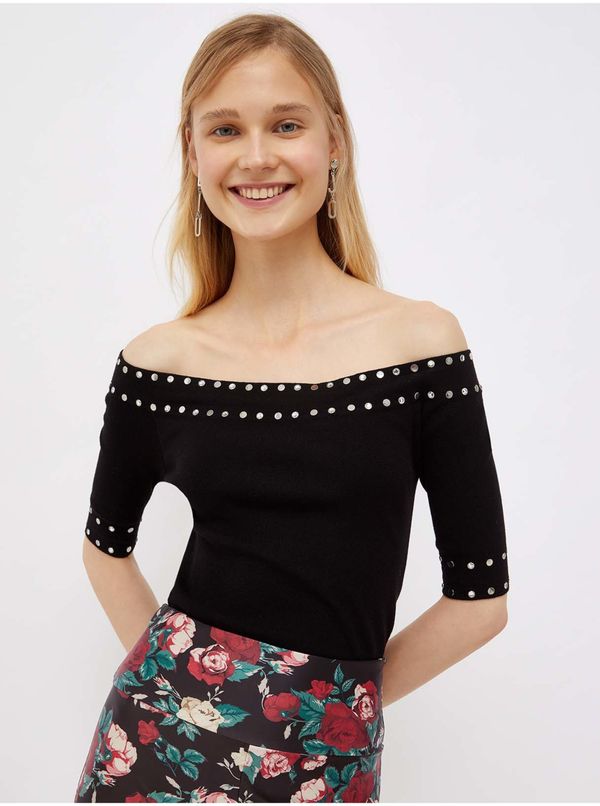 Liu Jo Black Women's Sweater Top with Exposed Shoulders Liu Jo - Women