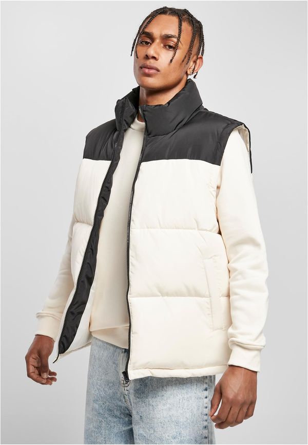 UC Men Block Puffer Vest Black/White Sand