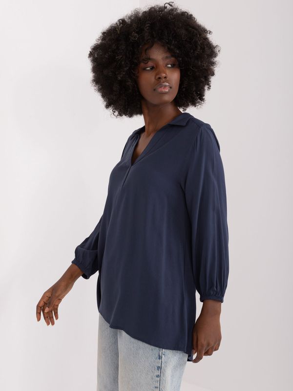 Sublevel Blouse-D73761Z11162A-navy blue