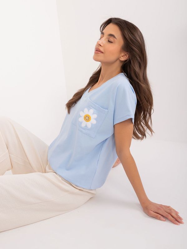 RUE PARIS Blouse-RV-BZ-9626.28-light blue