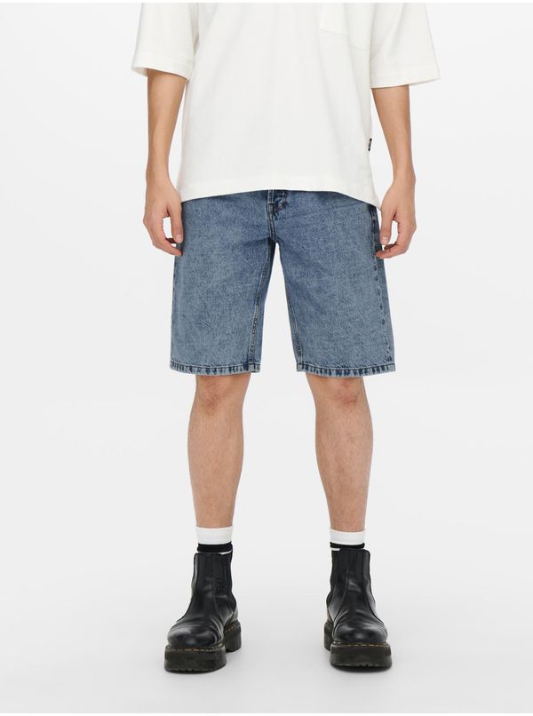 Only Blue Denim Shorts ONLY & SONS Avi - Men's