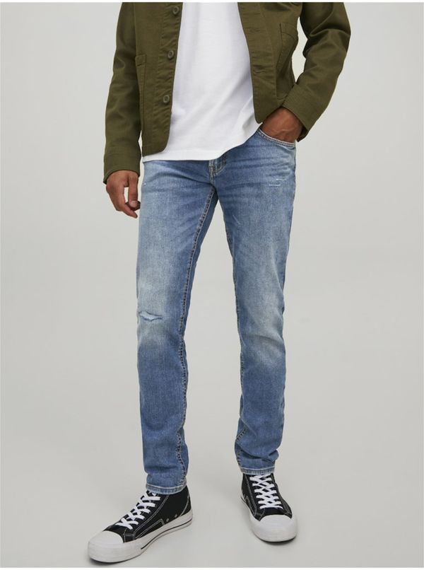 Jack & Jones Blue Slim Fit Jeans with Embroidered Effect Jack & Jones Liam - Men