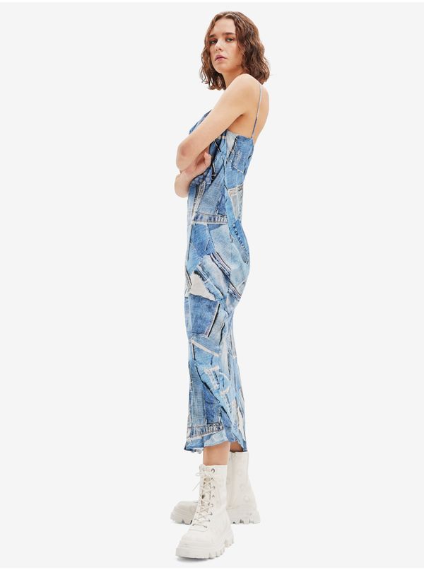DESIGUAL Blue women's patterned maxi dress Desigual Misisipi - Women's