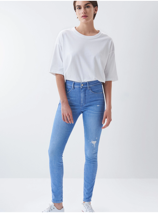 Salsa Jeans Blue women's skinny fit jeans with a torn effect Salsa Jeans Secre - Women