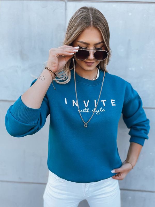 DStreet Bluza damska bez kaptura INVITE ciemnoniebieska Dstreet