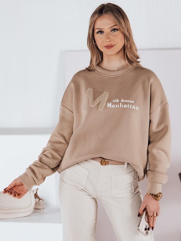 DStreet Bluza damska one size oversize AVENUE kawowy Dstreet