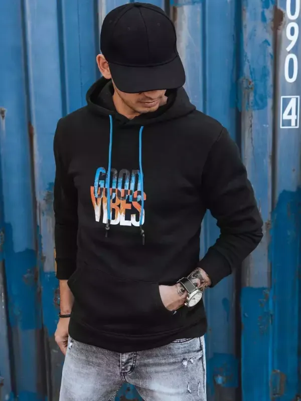 DStreet Bluza męska ocieplana z kapturem czarna Dstreet