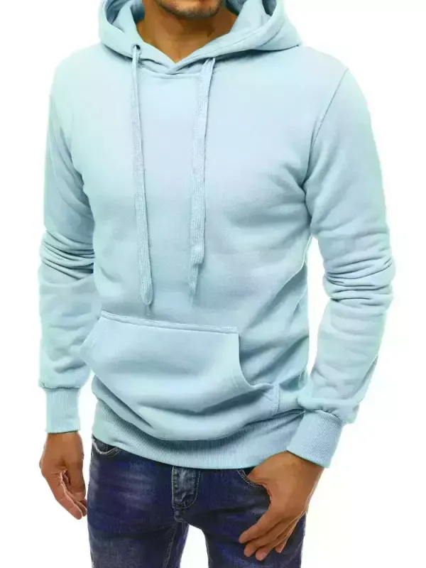 DStreet Bluza męska z kapturem błękitna Dstreet