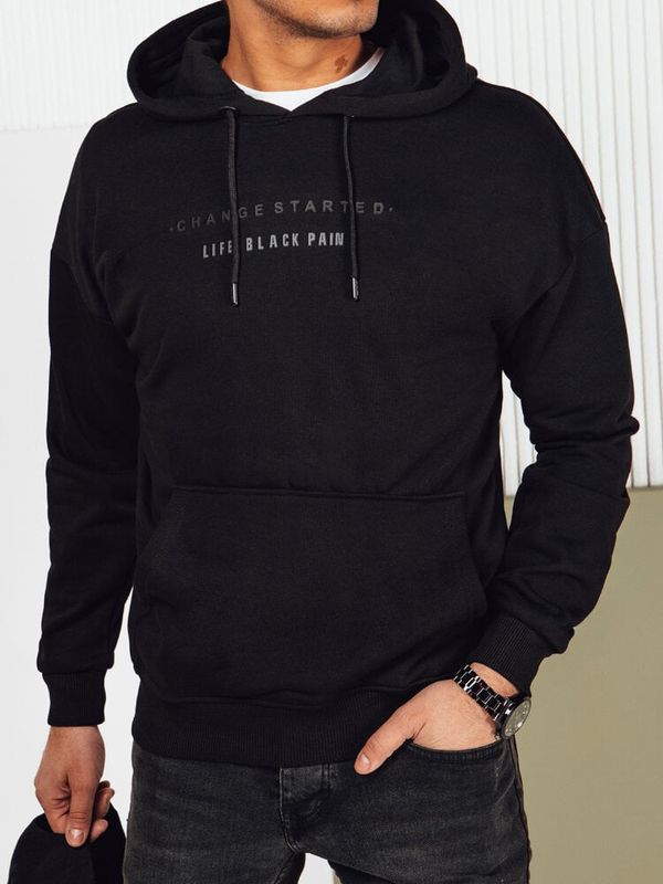 DStreet Bluza męska z nadrukiem czarna Dstreet