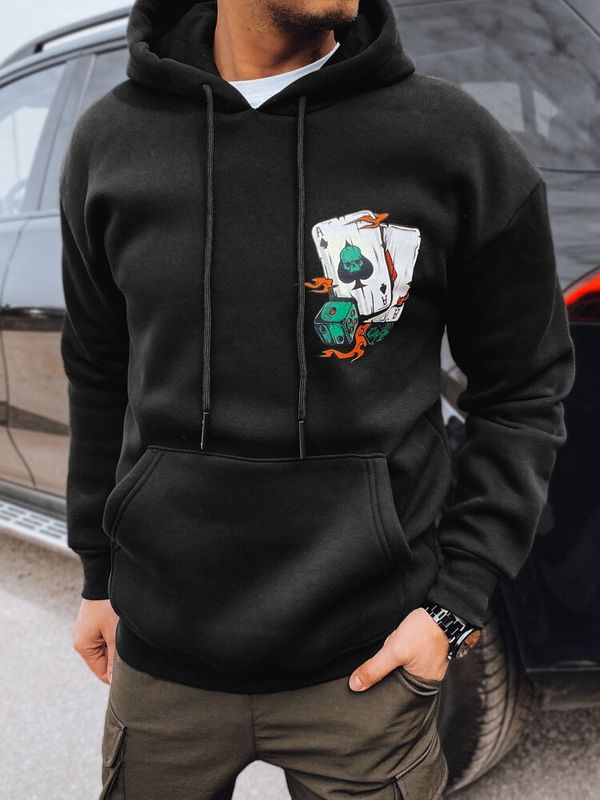 DStreet Bluza męska z nadrukiem czarna Dstreet
