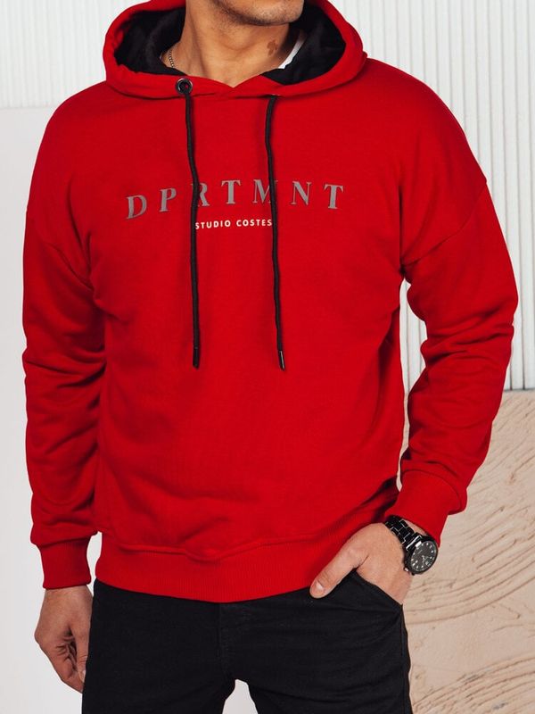 DStreet Bluza męska z nadrukiem czerwona Dstreet