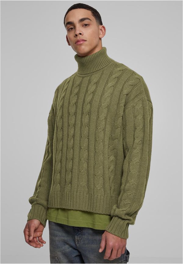 UC Men Boxy Roll Neck Sweater Tiniolive