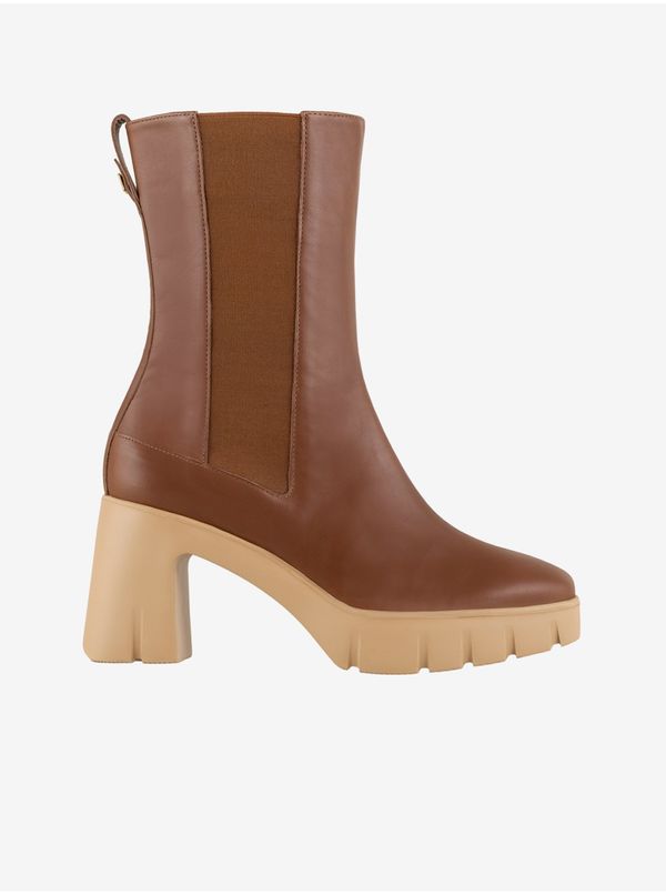 Högl Brown women's leather boots on heel Högl Discovery - Women's