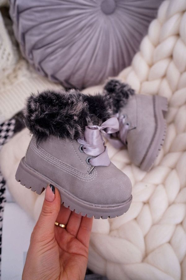 Kesi Children's ankle boots insulated grey tesoro
