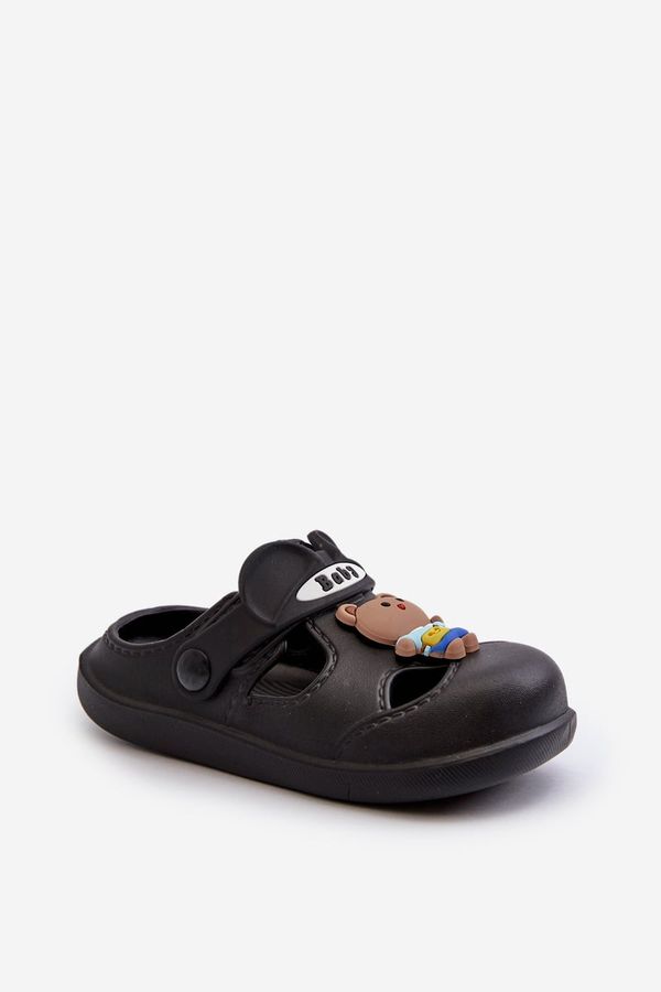 Kesi Children's foam slippers with embellishments, black opleia