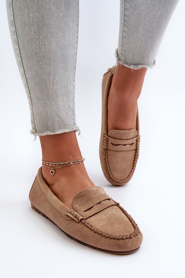 Kesi Classic Women's Suede Loafers Dark Beige Glimris