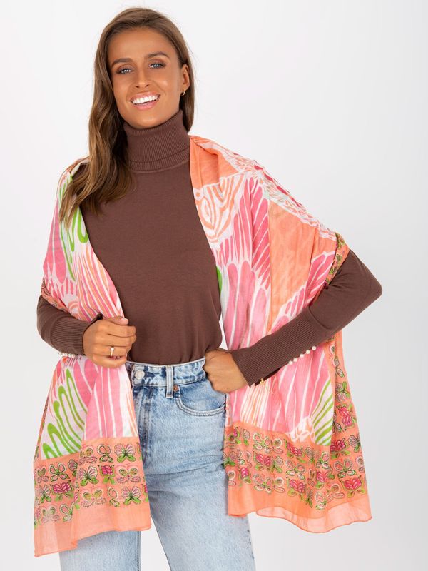 Fashionhunters Cotton scarf with coral pattern