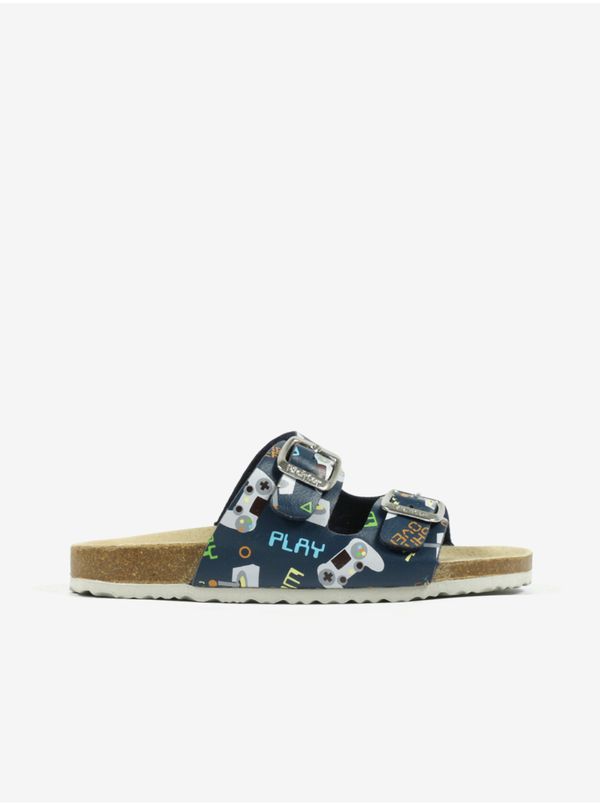Richter Dark blue boys' patterned slippers Richter - Boys