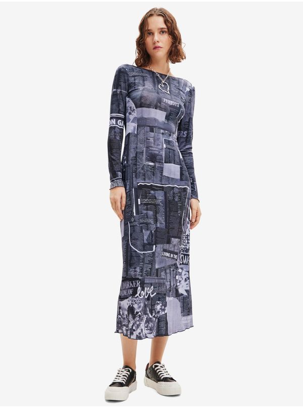 DESIGUAL Dark blue women's patterned maxi dress Desigual News Pito - Women's