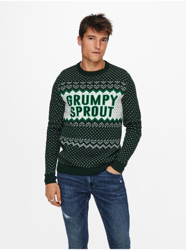 Only Dark green Christmas sweater ONLY & SONS X-Mas - Men