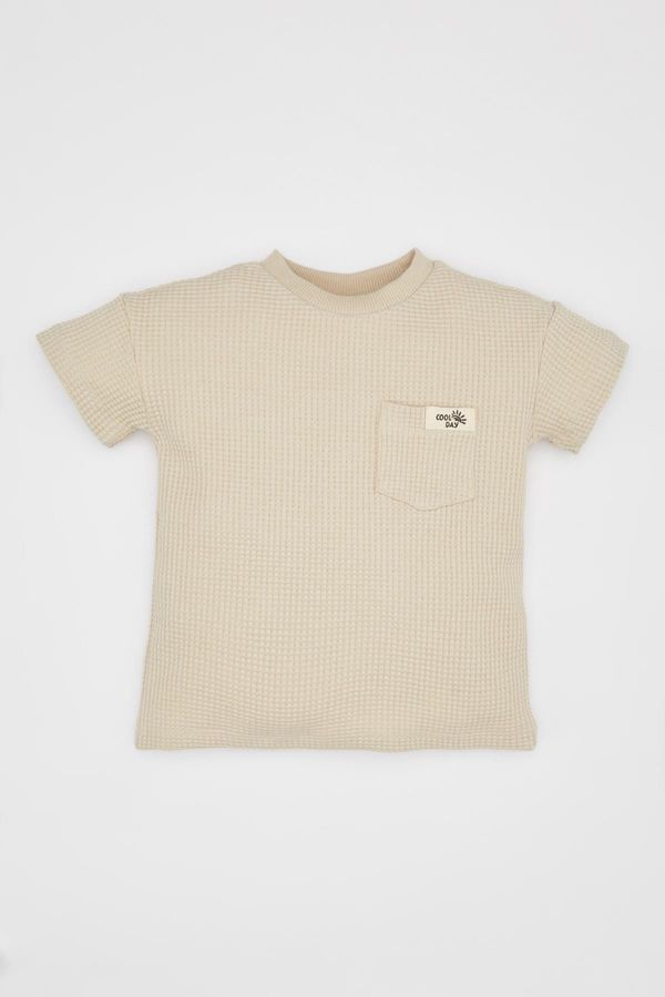 DEFACTO DEFACTO Baby Boy Crew Neck Waffle Short Sleeve T-Shirt
