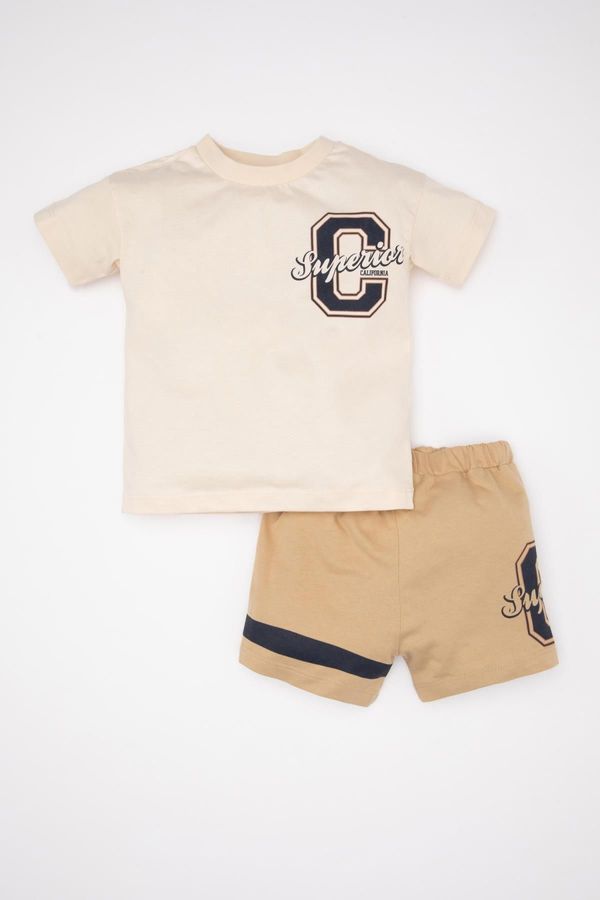 DEFACTO DEFACTO Baby Boy Printed Short Sleeve T-Shirt Shorts 2-Piece Set