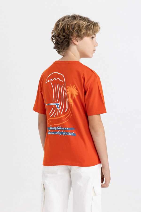 DEFACTO DEFACTO Boy Crew Neck Back Printed Short Sleeve T-Shirt