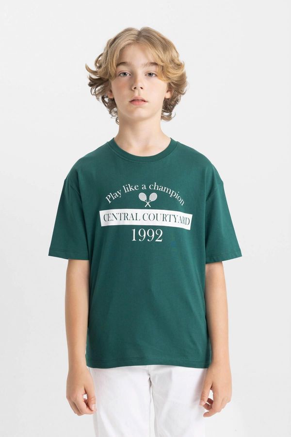 DEFACTO DEFACTO Boy Oversize Fit Wide Mold Crew Neck Printed Short Sleeve T-Shirt