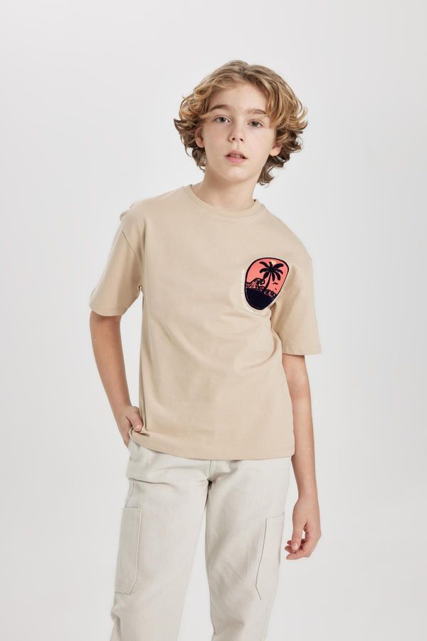 DEFACTO DEFACTO Boy Oversize Wide Fit Crew Neck Printed Short Sleeve T-Shirt