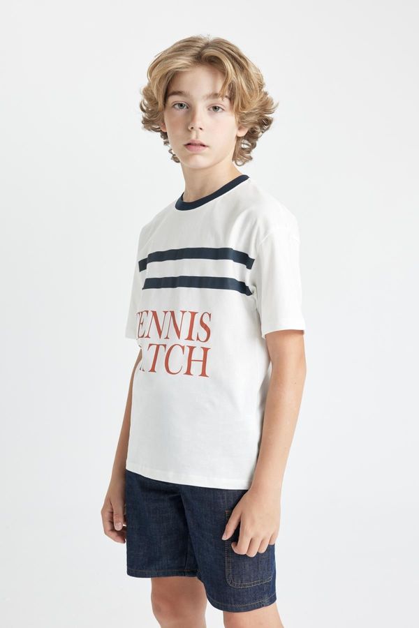 DEFACTO DEFACTO Boy's Oversize Fit Crew Neck Printed Short Sleeve T-Shirt