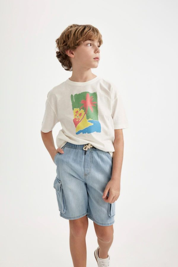 DEFACTO DEFACTO Boys Oversize Fit Crew Neck Printed Short Sleeve T-Shirt
