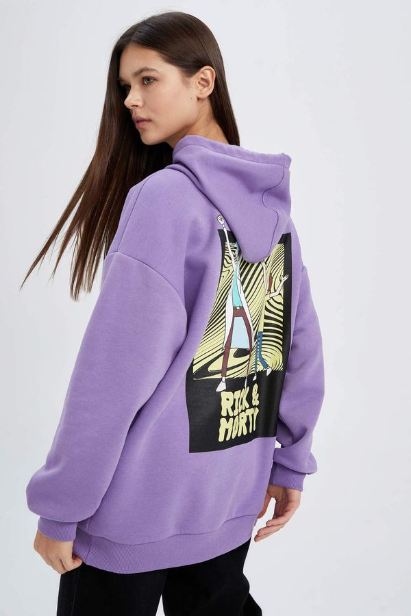 DEFACTO DEFACTO Coool Rick and Morty Licensed Oversize Fit Hoodie Printed Sweatshirt
