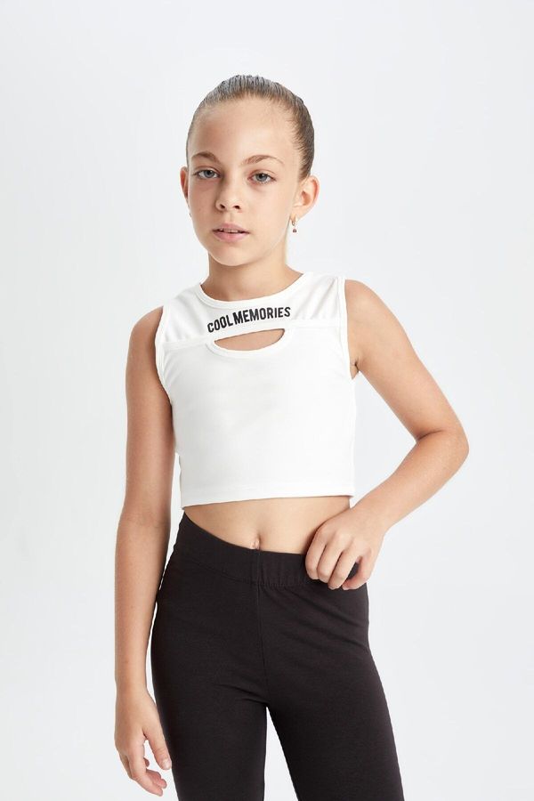 DEFACTO DEFACTO Girl's Crew Neck Printed Tank Top