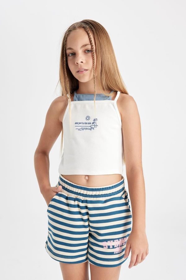 DEFACTO DEFACTO Girl's Crew Neck Printed Undershirt