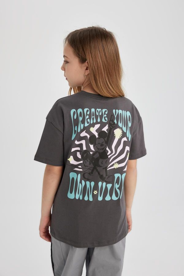 DEFACTO DEFACTO Girls Disney Mickey & Minnie Oversize Fit Short Sleeve T-shirt