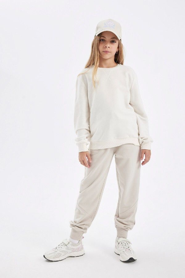 DEFACTO DEFACTO Girls Elastic Waist Leg Pocket Jogger School Sweatpants