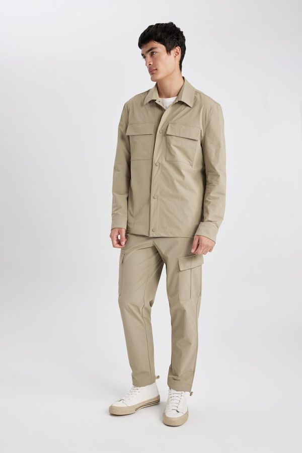DEFACTO DEFACTO Jogger Pants Cargo Pocket All-Way Stretch Drawstring Straight Leg