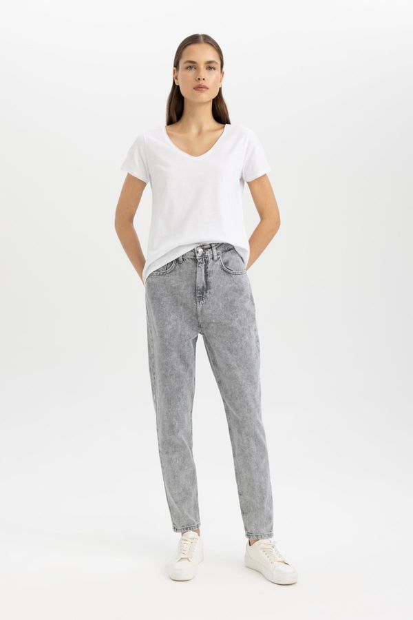 DEFACTO DEFACTO Lina Mom Fit High Waist Ankle Length Jean Washed Trousers