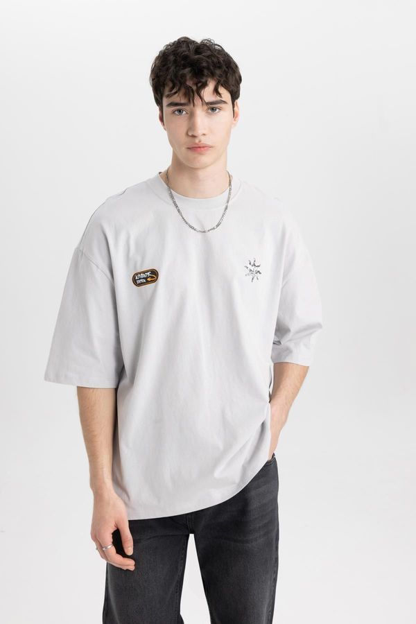 DEFACTO DEFACTO Loose Fit Crew Neck Back Printed Short Sleeve T-Shirt
