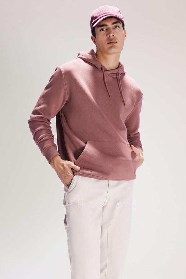 DEFACTO DEFACTO Regular Fit Basic Hooded Sweatshirt with Soft Fuzz Inside
