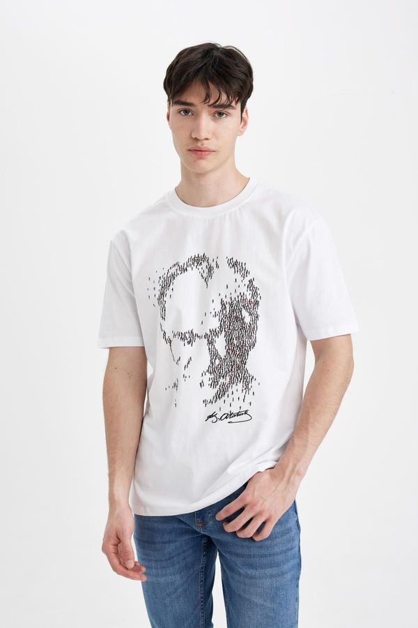 DEFACTO DEFACTO Regular Fit Crew Neck Atatürk Printed Short Sleeve T-Shirt