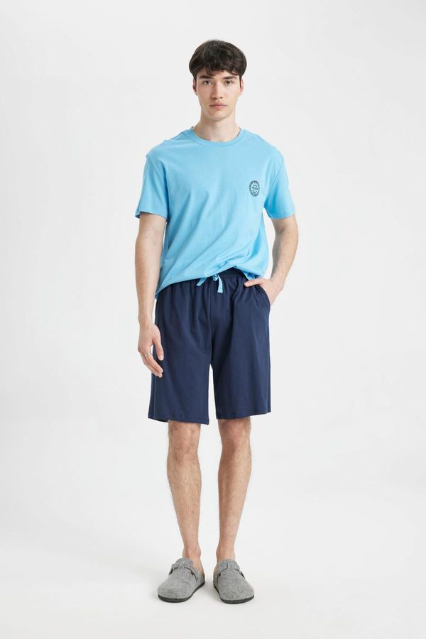 DEFACTO DEFACTO Regular Fit Printed Short Sleeve Pajama Set with Shorts