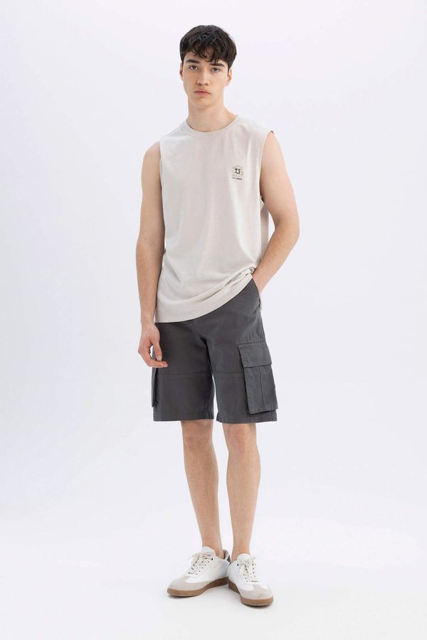 DEFACTO DEFACTO Relax Fit Gabardine Regular Hem Bermuda