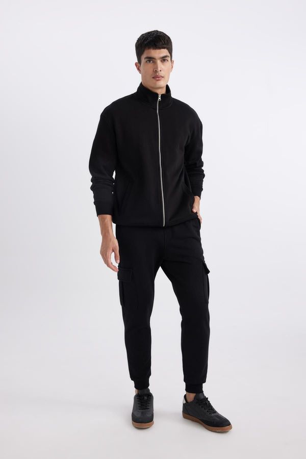 DEFACTO DEFACTO Slim Fit Cargo Pocket Waist Tie Elastic Leg Basic Plain Jogger Sweatpants