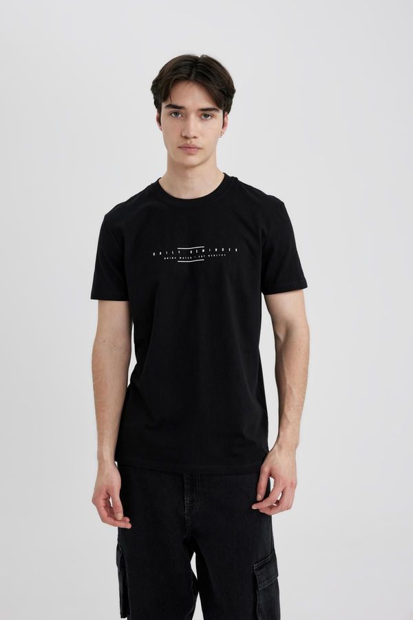 DEFACTO DEFACTO Slim Fit Crew Neck Printed Short Sleeve T-Shirt