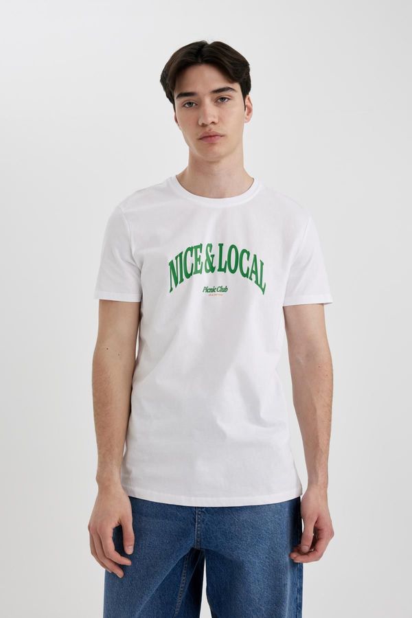 DEFACTO DEFACTO Slim Fit Crew Neck Printed Short Sleeve T-Shirt