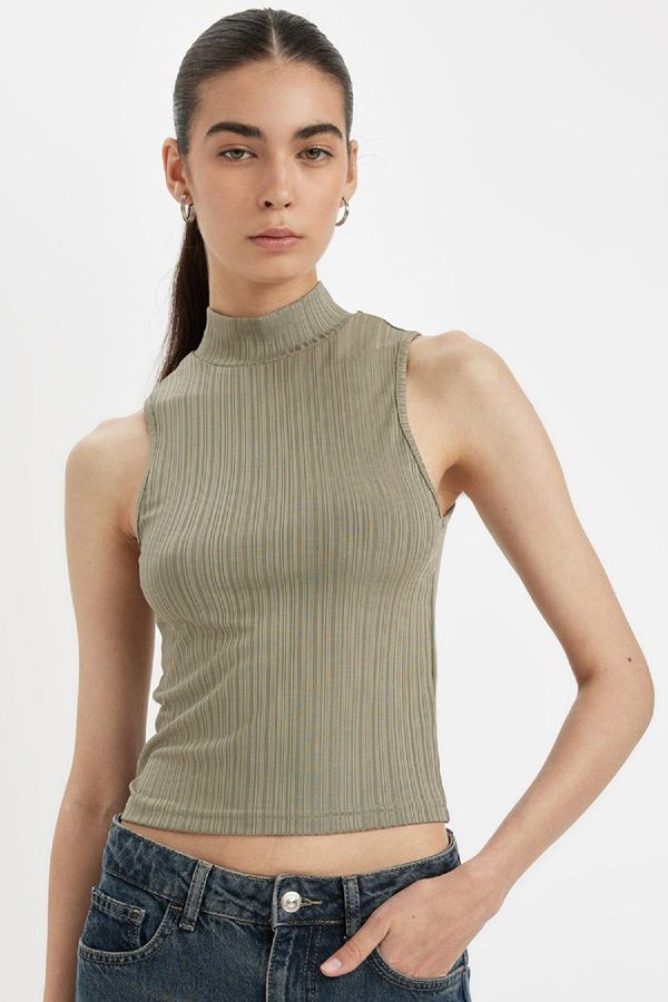 DEFACTO DEFACTO Slim Fit Slim Fit Half Turtleneck Ribbed Camisole Smart Undershirt