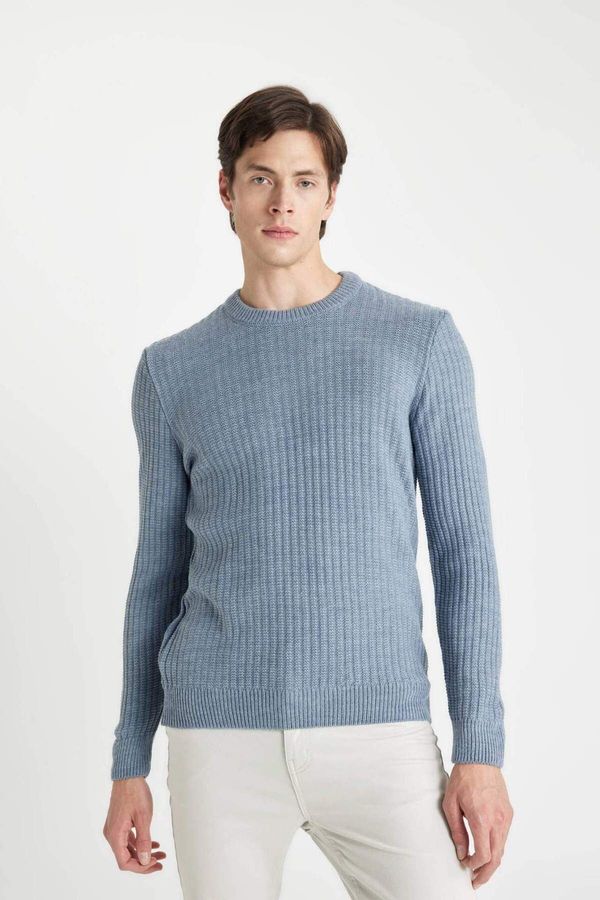 DEFACTO DEFACTO Standard Fit Crew Neck Waffle Sweater