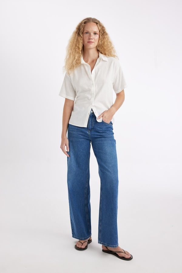 DEFACTO DEFACTO Wide Leg Fit Wide Fit Normal Waist Wide Leg Jean Trousers