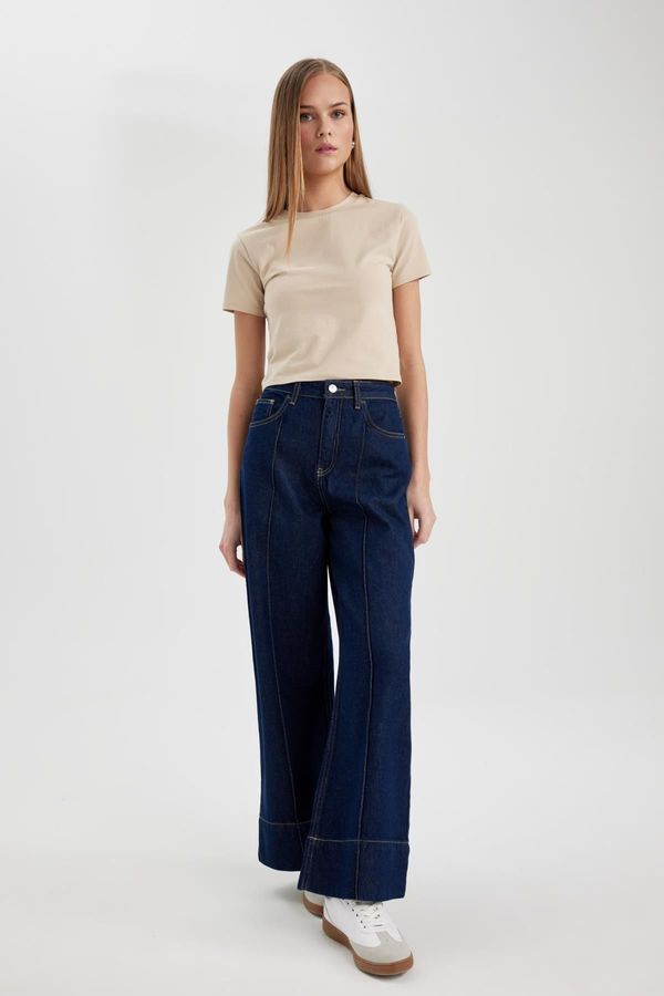 DEFACTO DEFACTO Wide Leg High Waist Wide Leg Crop Jeans